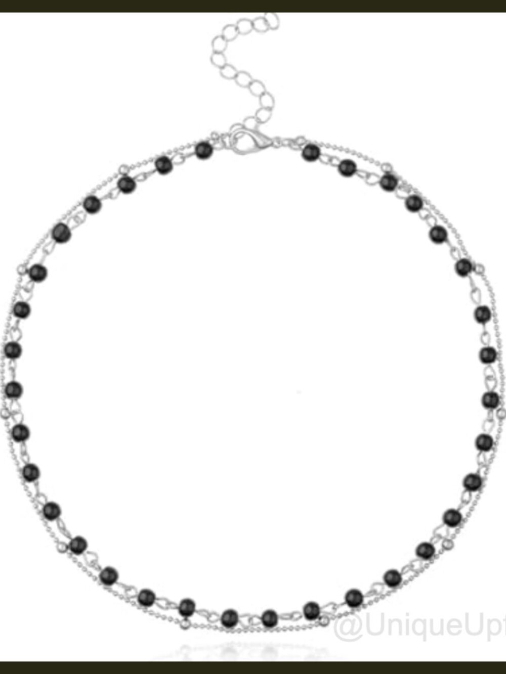 Beaded Choker Necklace Opal Birthstone Lobster Clasp 13.7 in
